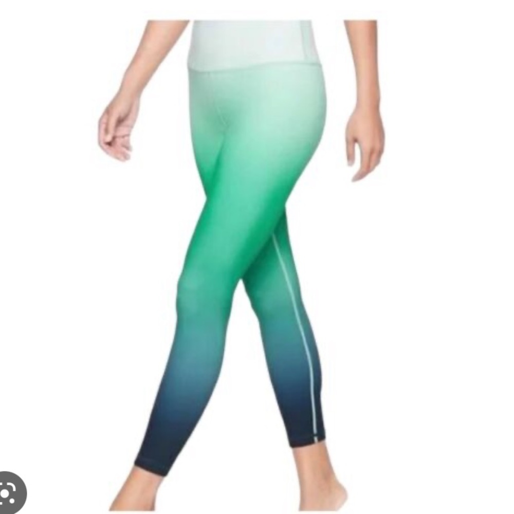 Athleta elation 7/8 high waist ombré blue green leggings